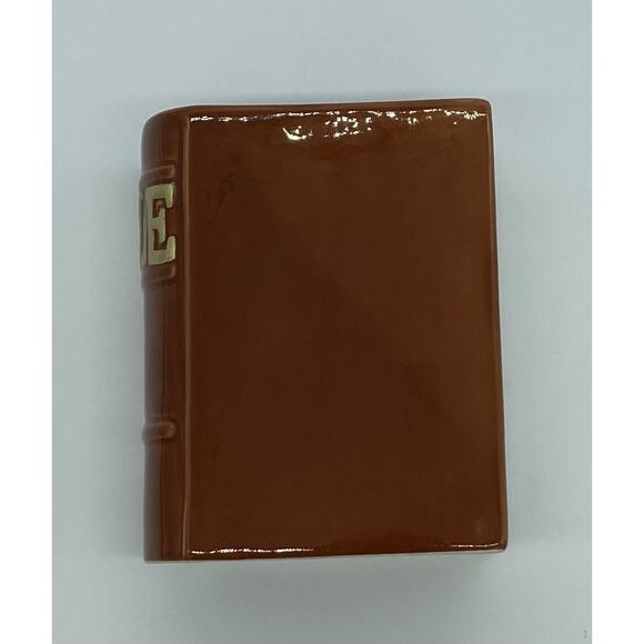 Relpo Ceramic Bible Planter Pencil Holder Gift Multipurpose Use 5 X 4 Brown EUC - Picture 4 of 10
